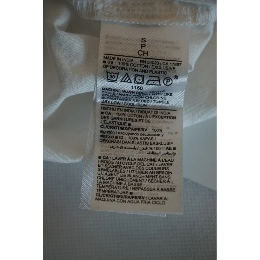 Old Navy White Cotton Embroidered Smocked Off Shoulder Peasant Blouse Small